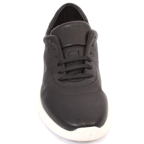 Frau 43g Black / White Leather Comfortable Lace-Up Flats Shoes - Picture 7 of 11